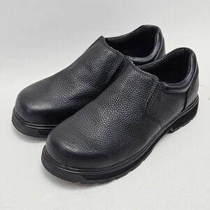 Tredsafe Winder Mens Black Leather Slip Resistant Work Shoes Loafers 9M